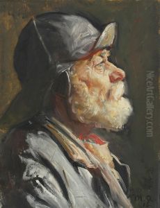 Portrait of a fisherman from Skagen. by Michael Peter Ancher