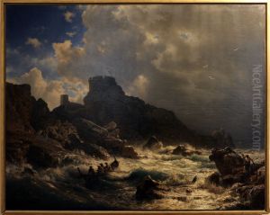 agitated sea under a stormy sky