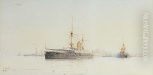 Ships at anchor off Corfou by unknown