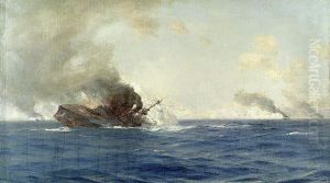 Sinking of the 'Scharnhorst' at the Battle of the Falkland Islands, 8 December 1914