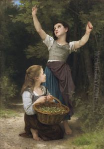 Recolte de noisettes by William-Adolphe Bouguereau