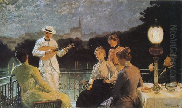 Company on the Terrace - view 1