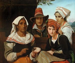 Scene de brigands avec la diseuse de bonne aventure
