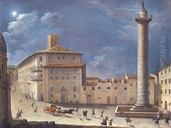 Genre scene at the Trajan's Column - view 1