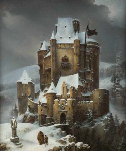 Knight castle in the snow Knight castle in the snow