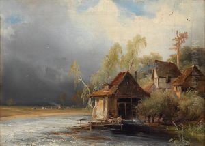Mill on the River by Caspar Scheuren