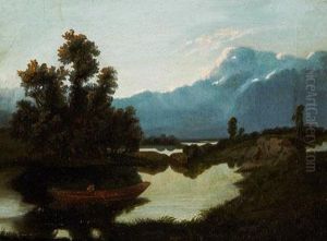 Pescando En Elrio by Vicente Camaron Torra