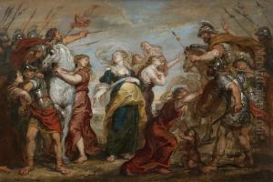 The Reconciliation of Romans and Sabines by (studio of) Rubens, Peter Paul