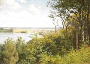A view of Ornso near Silkeborg. by Ludvig Kabell