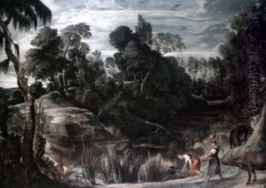 Pond with cows and milkmaids