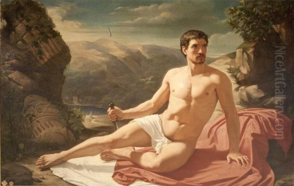 Man holding a dagger - view 1