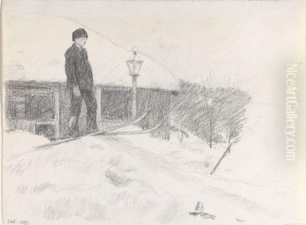 A Boy Skiing - view 1