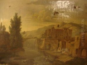 Paysage Montagneux A La Cascade by Charles Camarroque