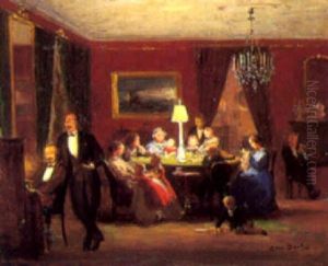 A family gathering of the Raeder family in Kronprinsessegade by Otto Bache