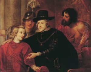 Philip IV. of Spain sending off his brother Cardinal-Infante Ferdinand of Austria by (studio of) Rubens, Peter Paul