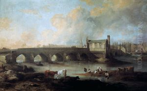 Wakefield Bridge and Chantry Chapel by Philip Reinagle