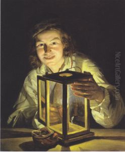 The young boy with the stable-lantern / The Young Stableboy with a Stable Lamp by Ferdinand Georg Waldmuller