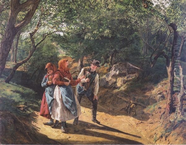 Meeting in the woods - view 1