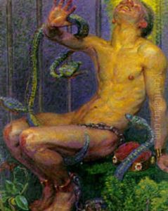 In the Snakepit by Kristian Zahrtmann