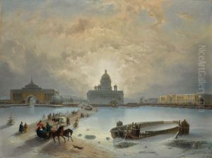 Ice Road across the Neva