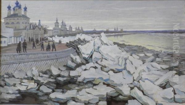 Ice Drifting in Veliky Ustyug on the Sukhona River - view 1