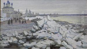 Ice Drifting in Veliky Ustyug on the Sukhona River by Nikolay Bekryashev