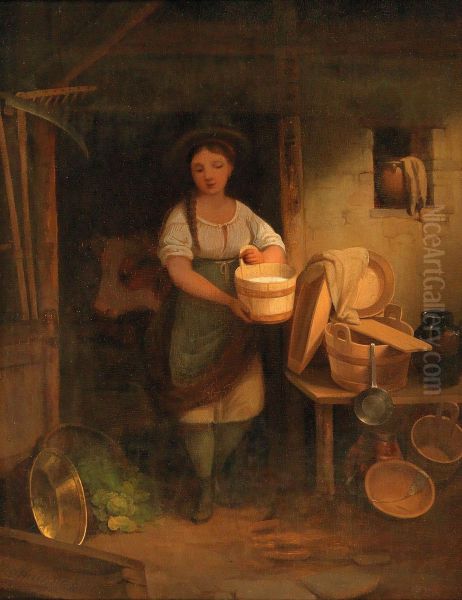 Milkmaid in the Barn - view 1