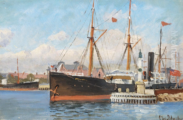 Harbour scene with ships. - view 1