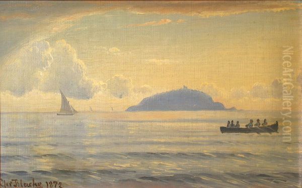 Marine with numerous boats off an island. - view 1