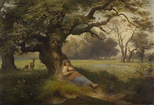 Landscape with a sleeping girl - view 1