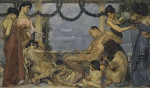 Herkules bei Omphale by Otto Greiner
