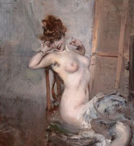 Nudo di giovane seduta by Giovanni Boldini