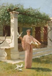 Feeding the doves by Stefan Bakalowicz