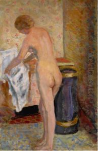 Nu debout a l'essuie-main by Pierre Bonnard
