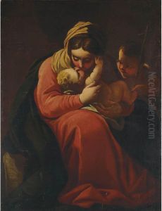 Madonna And Child With Saint John The Baptist by Luca Cambiaso