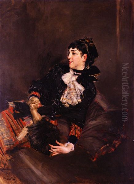 Countess Gabrielle de Rasty on a sofa - view 1