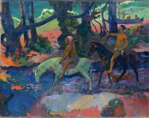 La Fuite, ou Le Gue by Paul Gauguin