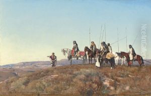 Arab warriors on the lookout by Eugen Bracht