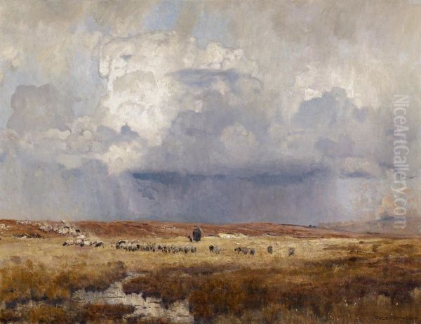 Shepherd with his flock - view 1