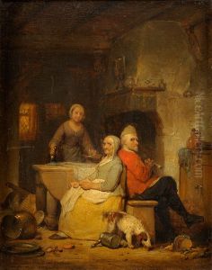Der Haussegen hangt schief by Ferdinand de Braekeleer