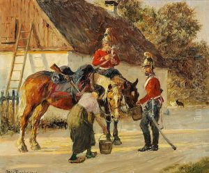 Two dragoons resting. Scene from the First Schleswig War.