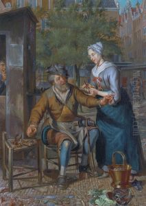 Cobbler working on the street by Matthijs Naiveu
