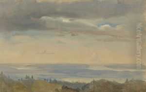 Cloud Study with River Landscape by Johan Wilhelm Ludwig Dahl