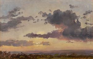 Skyer ved solnedgang by Johan Wilhelm Ludwig Dahl