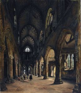 Esquisse de l'Interieur de l'Abbaye de Roslyn