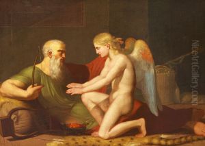 Anacreon and Amor (Cupid). by C.F. Hoyer