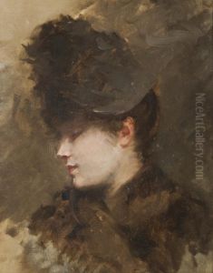 Testa femminile di profilo con cappellino