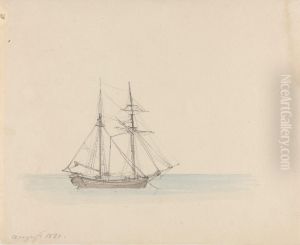 Segelschiff by Johan Wilhelm Ludwig Dahl