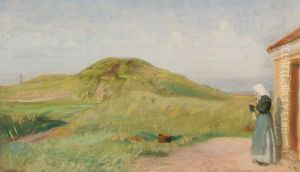 A house near Fyrbakken, Skagen. by Michael Peter Ancher