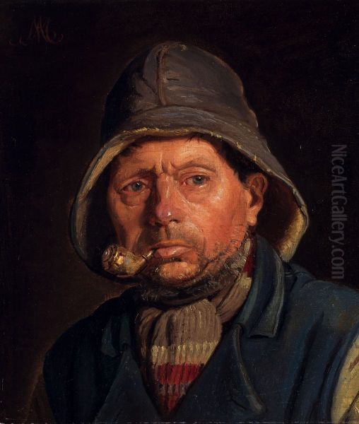 Fisherman smoking his pipe. - view 1